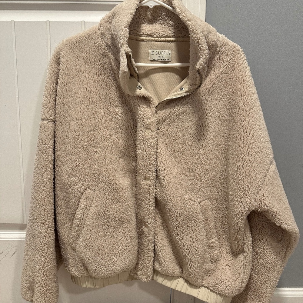 Z Supply Zipper Teddy Jacket